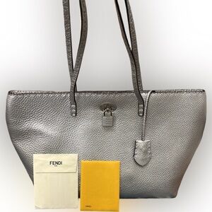 Fendi Silver Salleria Tote Bag🔥🔥LIKE NEW